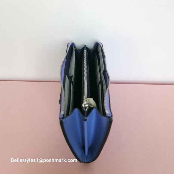 KATE SPADE Devin Saffiano Leather Zip-Around Continental Wallet-Dark Periwinkle⭐ - Picture 13 of 16